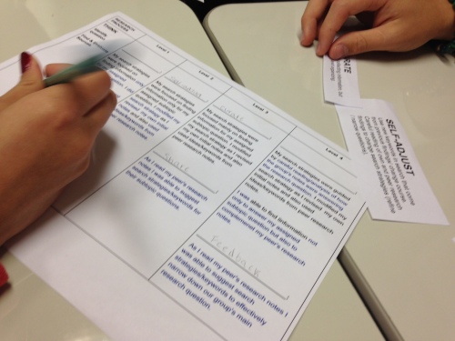 record peer assessment in group research